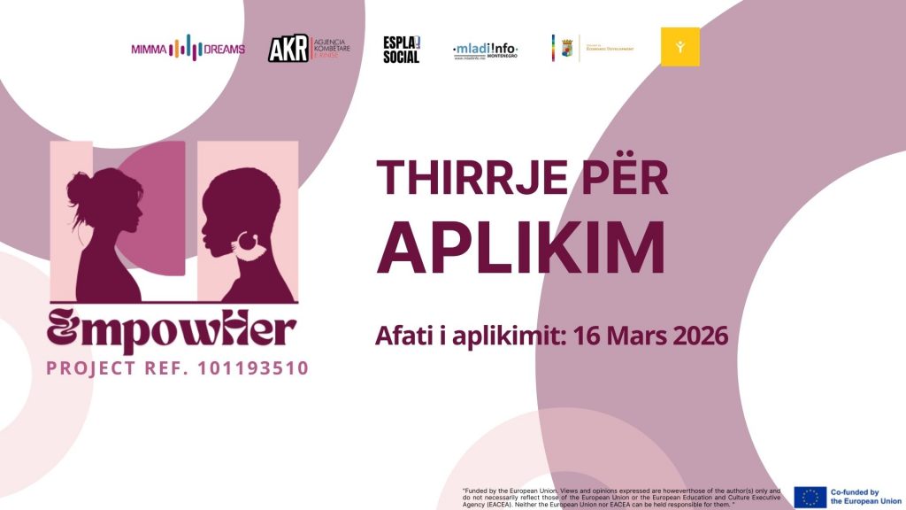 Thirrje për aplikim për projektin EmpowHer – Erasmus +