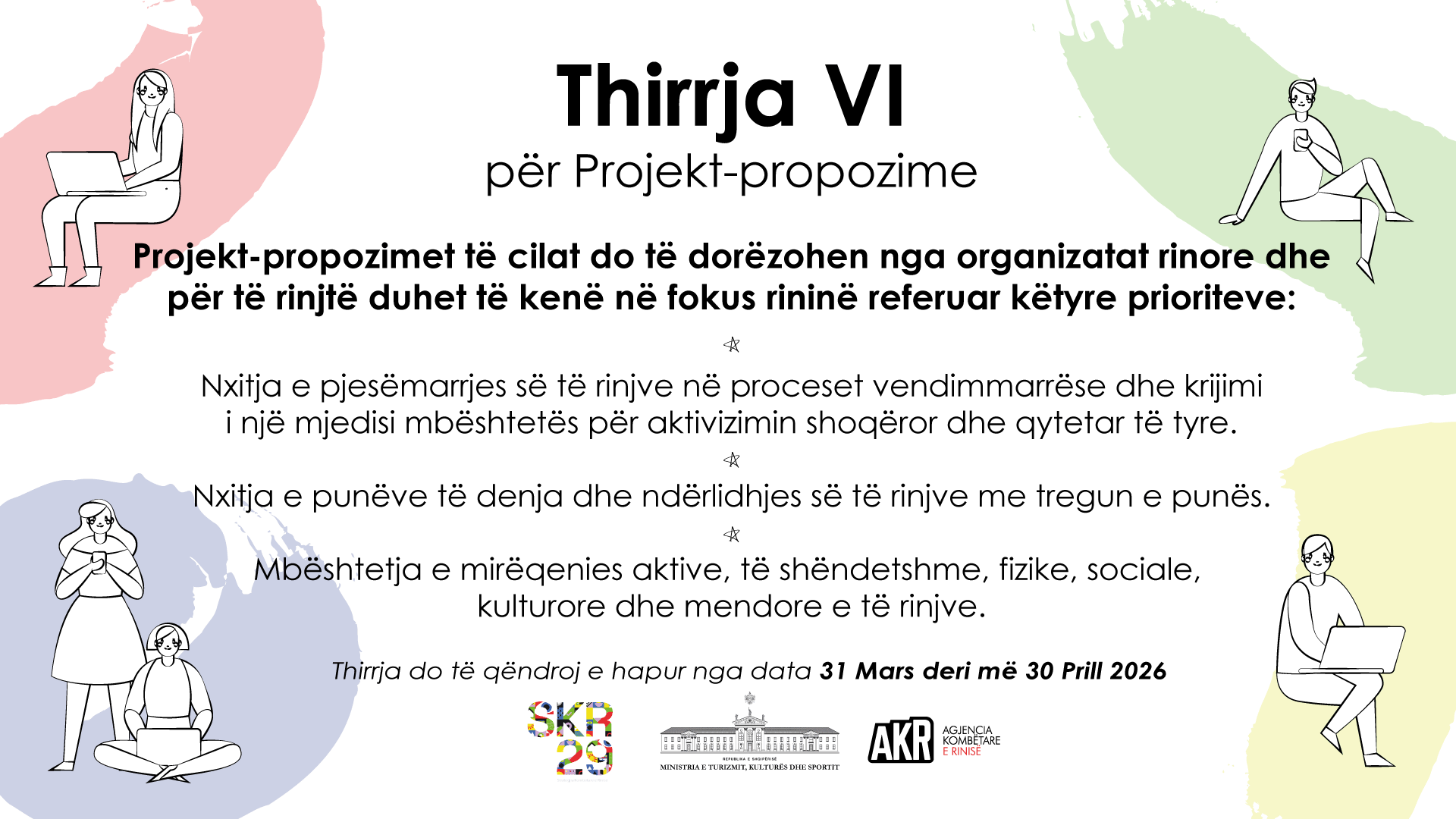 Thirrja e Gjashtë për Projekt-Propozime (Organizatat Rinore dhe Organizatat për të Rinjtë)