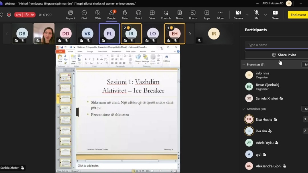 🎥 “Histori frymëzuese të grave sipërmarrëse”Agjencia Kombëtare e Rinisë organizoi webinarin e d (1)